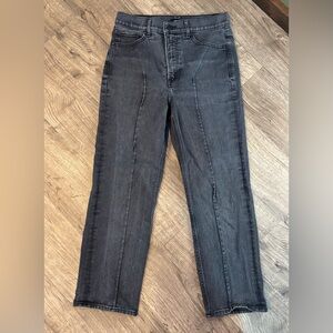 Express Women’s Size 6 Straight Leg Super High Rise Charcoal Black Jeans